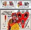 1998 MACAO BEIJING OPERA MASK STAMP 4V+MS - Blokken & Velletjes