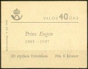 Czeslaw Slania. Sweden 1965. 100 Anniv Prince Eugen. Booklet. Michel 536 D, MH  MNH. Signed. - Ungebraucht