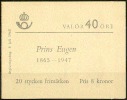 Czeslaw Slania. Sweden 1965. 100 Anniv Prince Eugen. Booklet. Michel 536 D, MH  MNH. Signed. - Neufs