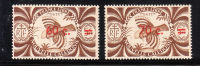 New Caledonia 1945-46 Birds Surcharged Carmine Black MNH - Nuevos