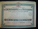 10ème Part Fond " Sté Française  Cinématographie Et De Photographie " Films Couleur Keller Dorian Paris 1928 Cinéma - Kino & Theater