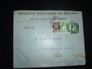 LETTRE POUR LA FRANCE TP 5 C + 40 C + 80 C OBL. 24-12-30 LISBOA CENTRAL + ENTETE SOCIEDADE PORTUGUEZA DE SUGUROS - Storia Postale