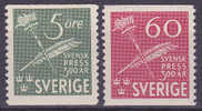 ZWEDEN - Michel - 1945 - Nr 312A/13A - MNH** - Cote 8,50€ - Ongebruikt