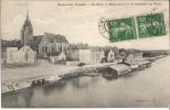 Pont Sur Yonne Les Quais ,le Bateau - Lavoir Et La Promenade Des Buttes CPA 1913 - Pont Sur Yonne