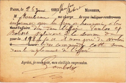 1885 - SAGE - CARTE POSTALE ENTIER Avec REPIQUAGE PRIVE De PARIS - Cartoline Postali Ristampe (ante 1955)