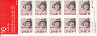 Canada #BK281Ba Pane Of 10 49c Queen Elizabeth II - CBN, F - Cuadernillos Completos