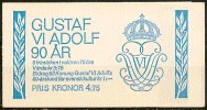 Czeslaw Slania. Sweden 1972. 90 Anniv King Gustaf VI Adolf. Booklet.  Michel  MH 38  MNH. - 1951-80