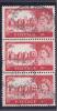 GreatBritain1955: Michel279(Scott536) 5Sch.strip Of 3 Used Perfins - Perfins