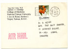 Taiwan Card Sent To DenmarkTaipei 17-1-1994 - Covers & Documents