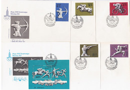 Russia USSR 1977 FDC X6 22nd Summer Olympic Games In Moscow, Sport Sports - FDC