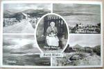 OLD BLACK & WHITE POSTCARD MULTIVIEW NORTH WALES NATIONAL COSTUME MOEL-Y-GEST SNOWDON CNICHT HARLECH - Altri & Non Classificati