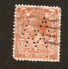 R3-2-3. Great Britain, Postage Revenue - 2 Two Pence - Perforated WW - Georg V - Perfin