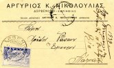 Greek Commercial Postal Stationery- Posted From Dervenion Corinthias [canc.10.10.1939, Type XXII] To Patras - Interi Postali