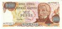 Argentina #304d 1000 Pesos Banknote Currency - Argentinië