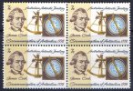 Australian Antarctic 1972 Cook & Sextant 7c Block Of 4 Mint No Gum - Used Stamps