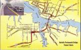 Cartolina Con Mappa "Norfolk-Portsmouth Tunnel Route" E Vedutina  (USA) - Cartes Routières