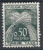 1960 FRANCIA USATO SEGNATASSE REPUBLIQUE FRANCAISE TIMBRE TAXE 50 CENT - FR170 - 1960-.... Usati