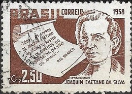 BRAZIL 1958 Birth Centenary Of Da Silva (author) - 2cr50 J. C. Da Silva FU - Used Stamps