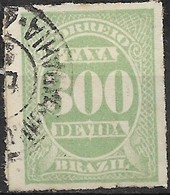 BRAZIL 1890 Postage Due -  Green - 300r. FU - Portomarken