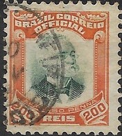 BRAZIL 1906 Official - Penna  - 200r  Green & Orange FU - Officials