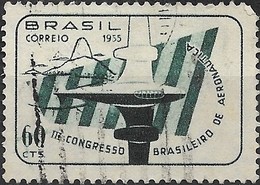 BRAZIL 1955 3rd Aeronautical Congress, Sao Paulo - Plane. FU - Gebraucht