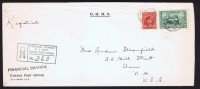 1943  Registered Letter To The USA  Sc 254, 259 (14 ¢ Tank) - Lettres & Documents