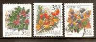 SWEDEN - FLOWERS - Yvert # 1910-1912-1913 -  VF USED - Oblitérés