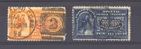 USA  -  Express  -  1884  :  Yv  5-6  (o) - Special Delivery, Registration & Certified