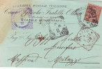 CASALE MONFERRATO / MILAZZO  - Card_ Cartolina Pubbl.  TIMBRO TONDO " F.LLI OTTANI CASA  AGRICOLA  " - 1903 - Reklame