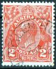 Australia 1926 King George V 2d Red Small Multiple Wmk Used - GLEN HUON TASMANIA - Usati