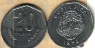 COSTA RICA  20 COLONES LAUREL LEAVES FRONT EMBLEM SHIP  BACK 1983 KM216.1 READ DESCRIPTION CAREFULLY!! - Costa Rica