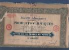 SOCIETE ALSACIENNE DE PRODUITS CHIMIQUES - ACTION DE 100 FRANCS AU PORTEUR - 1928 - Industrial