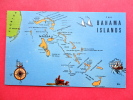 Map Of The Bahama Islands  Linen 1958 Cancel  ===  = ====      Ref 554 - Bahama's