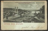 ZÜRICH Mondscheinkarte Aussersihl Nach Uster 1898 - Uster