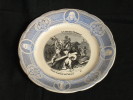 PRIX FIXE Assiette Opaque De Sarreguemines Marque Blason 1875 1900 N° 11 Jésus Montant Au Calvaire. Christ Vierge - Sarreguemines (FRA)