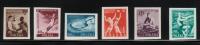 POLAND 1955 YOUTH SPORTS CHAMPIONSHIP SET OF 6 IMPERF NHM Athletics Basketball Hammer Rowing Swimming Boxing - Neufs