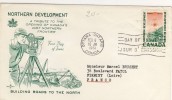 2 FDC CANADA # DEVELOPPEMENT DU NORD #CANADA GOOSE# CONSTRUCTION DE ROUTES #OISEAUX - 1961-1970