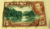 Ceylon 1938 River Scene 15c - Used - Ceylan (...-1947)