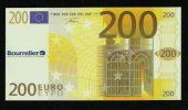 200 Euros POLYMER Note "BOURRELIER" Billet Scolaire, Training, Type B = Size 140 X 73, RRRRR, UNC Extrem Scarce!!! - Andere & Zonder Classificatie