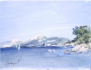 Noquet Jean Michel Aquarelle Originale Porquerolles Hyères 83 Var - Wasserfarben