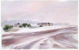 Gallet Ch Aquarelle Originale Neige Sur Le Plateau De Saclay 91 Essonne - Acquarelli