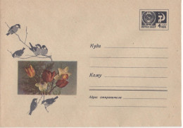 Russia USSR 1967 Bird Birds Flower Flowers Fauna - 1960-69