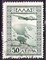 GREECE 1933 Airmail Government Issue 50 L. Green  Vl. A 15 - Usados