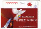 Pigeon Bird,China 2009 Fujian Province The 2rd National Economic Census Advertising Pre-stamped Card - Pigeons & Columbiformes