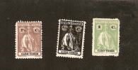 R3-6-2. Portugal, Republica Portuguesa, 1914 1c 1/2c 1 1/2 C - Cape Verde - Kapverdische Inseln