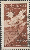 BRAZIL 1962 World Meteorological Day - 10cr Sun & Clouds FU - Used Stamps