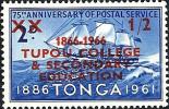 TONGA 75TH ANNIVERSARY OF POSTAL SERVICE 2P 1961 O/P 1/2P TUPOU COLLEGE 1866-1966  MINT SG165 READ DESCRIPTION !! - Tonga (1970-...)