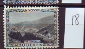 FRANCE. TIMBRE. VIGNETTE. CLUB VOSGIEN.............ODEREN - Toerisme (Vignetten)