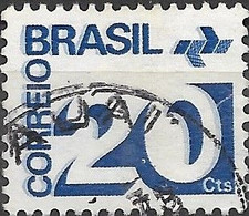 BRAZIL 1972 Numeral & PTT Symbol - 20c Blue FU - Gebraucht