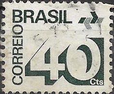 BRAZIL 1972 Numeral & PTT Symbol - 40c Green FU - Usados